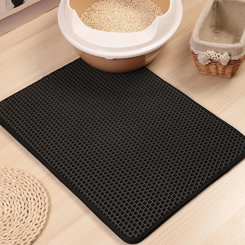 Healthy And Hygienic Solution Must-have Pet Cat Litter Mat Easy To Clean Double Layer Cat Litter Mat
