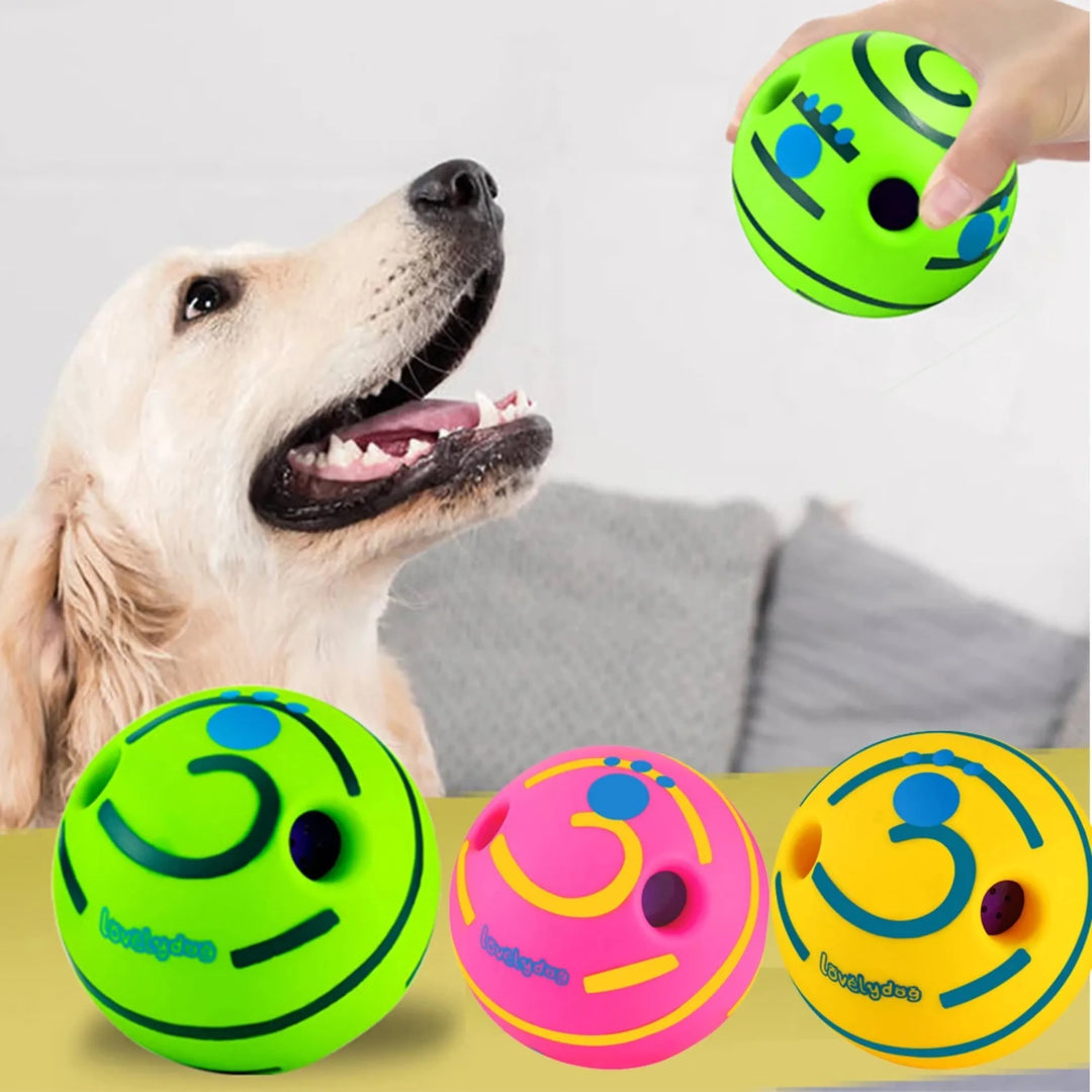 Ball Interactive Dog Toy Fun Giggle Sounds Ball Puppy Chew Toy Wobble Wag Giggle BallDog Play Ball Training Sport Pet Toys