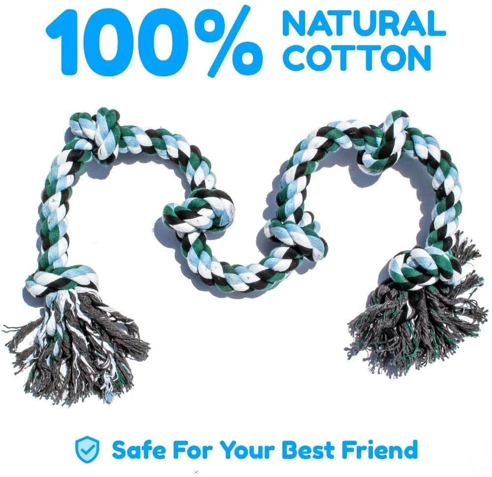 ATUBAN Giant Dog Rope Toy for Extra Large Dogs-Indestructible Dog Toy for Aggressive Chewers and Large Breeds 42IN Long 6 Knot