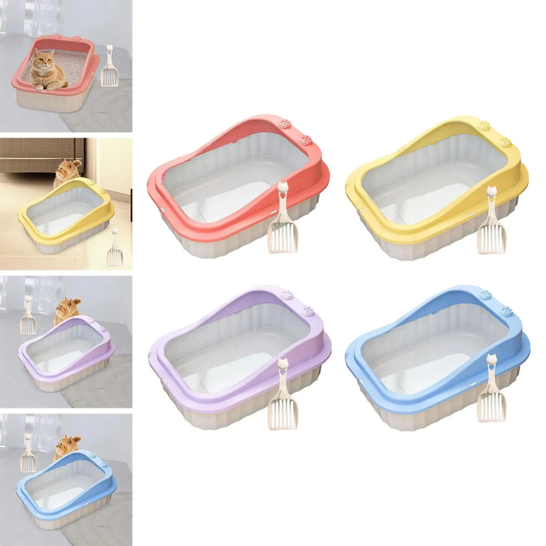 Cat Litter Box for Indoor Cats Cat Bedpan Cat Litter Toilet Easy to Clean Kitten Potty Toilet for Small Medium Large Cats