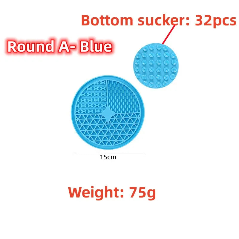 Silicone Dog Lick Pad Mat For Pet Dogs Cats Slow Food Bowls With suction cup Feeding Food Bowl Dog Slow Feeders Treat Dispensing