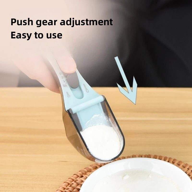 Adjustable Pet Metering Spoon with Plastic Measuring Pet Scoops Cups for Pet  Accessories Cat Food Spoon Dog Food Gram Spoon