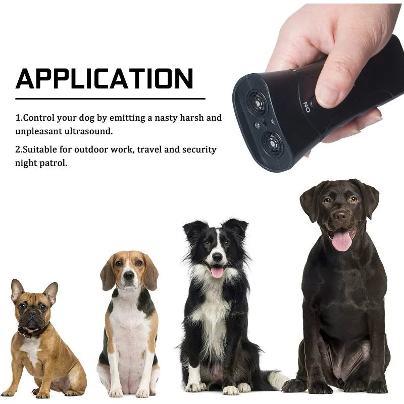 3 in 1 Dog Repeller Anti Barking Device Dog Training Anti-Barking Device with Flash Light Outdoor Pets Dogs Repellent Training