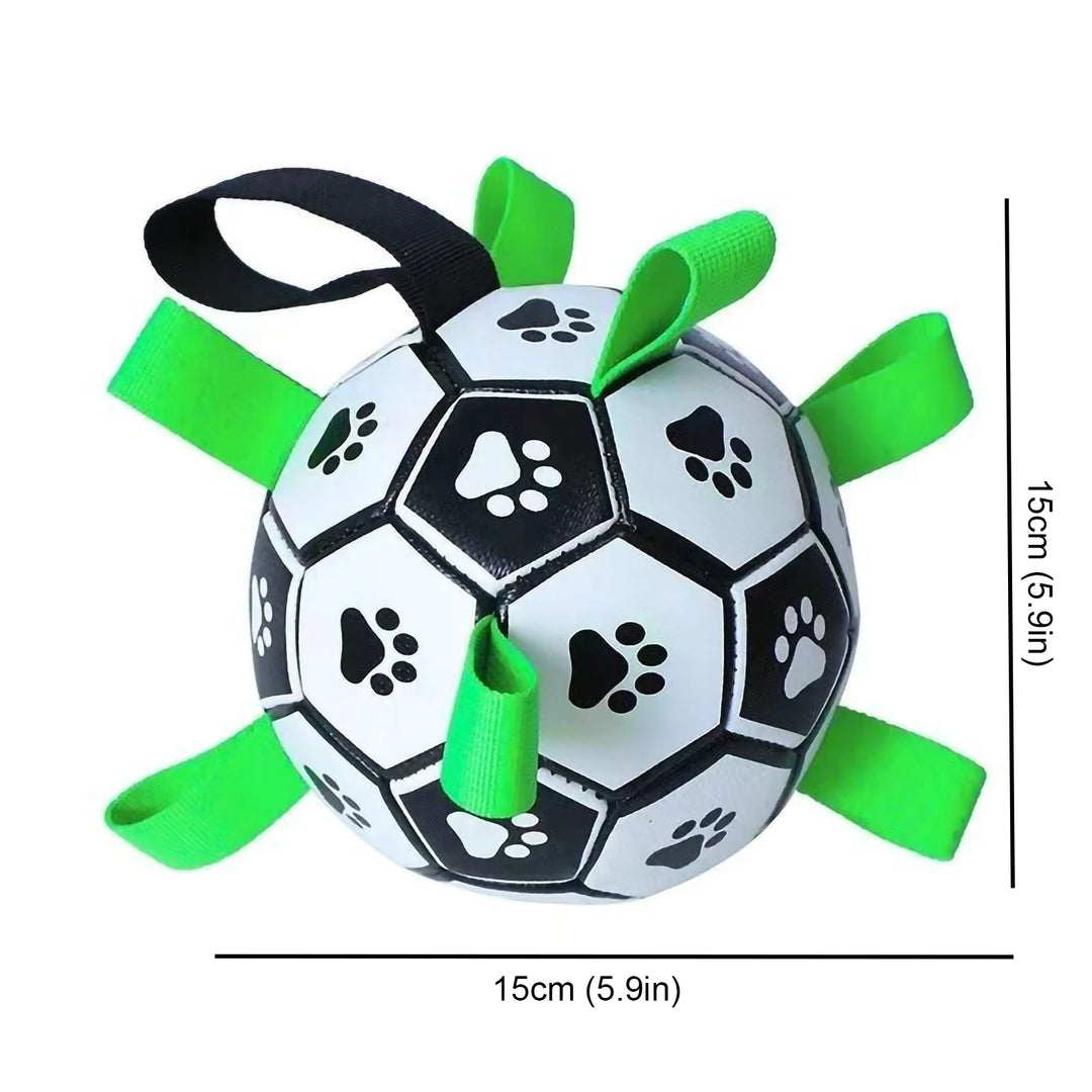 Dog Toys Soccer Ball with Grab Tabs Interactive Dog Balls Toys Durable Puppy Outdoor Training Soccer Pet Football Toys