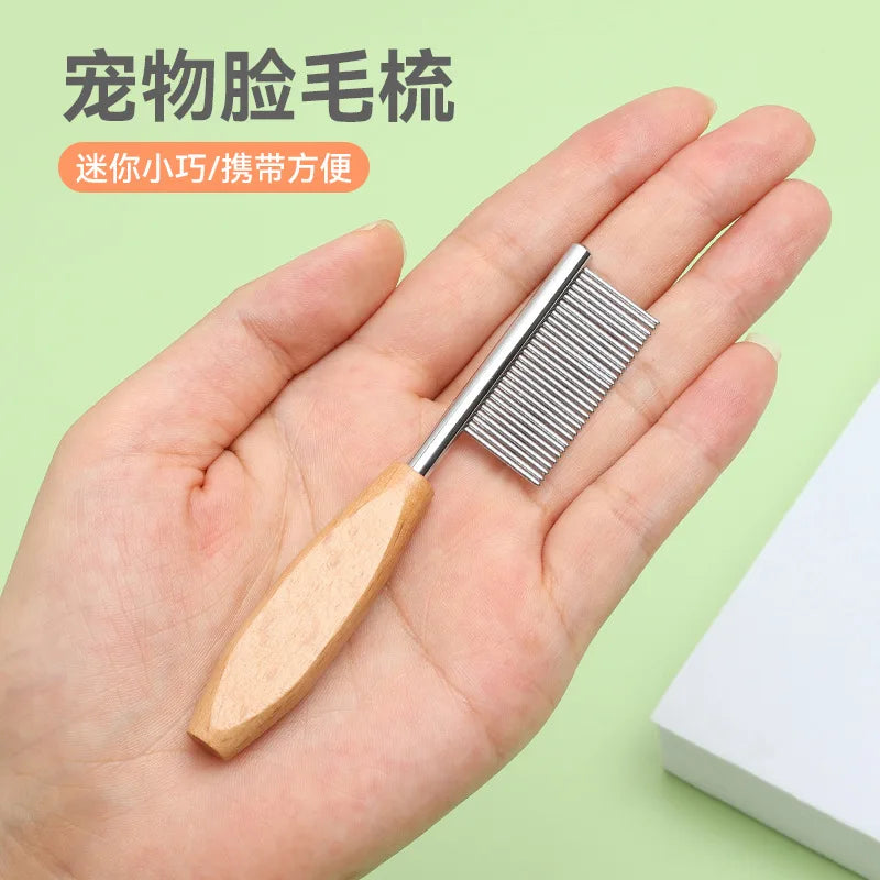 Stainless Steel Cat and Dog Facial Hair Cleaning Comb Mini Pet Grooming Brush Dense Tooth Small Comb Dog and Cat Accessories