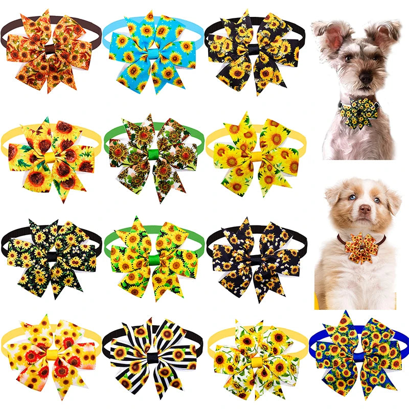 50/ 100pcs Dog Bow Tie  Chrysanthemum Dog Accessories Flowr Dog S upplies  Fashhion Bow Tie Dog Small Dog Cat Grooming Supplies