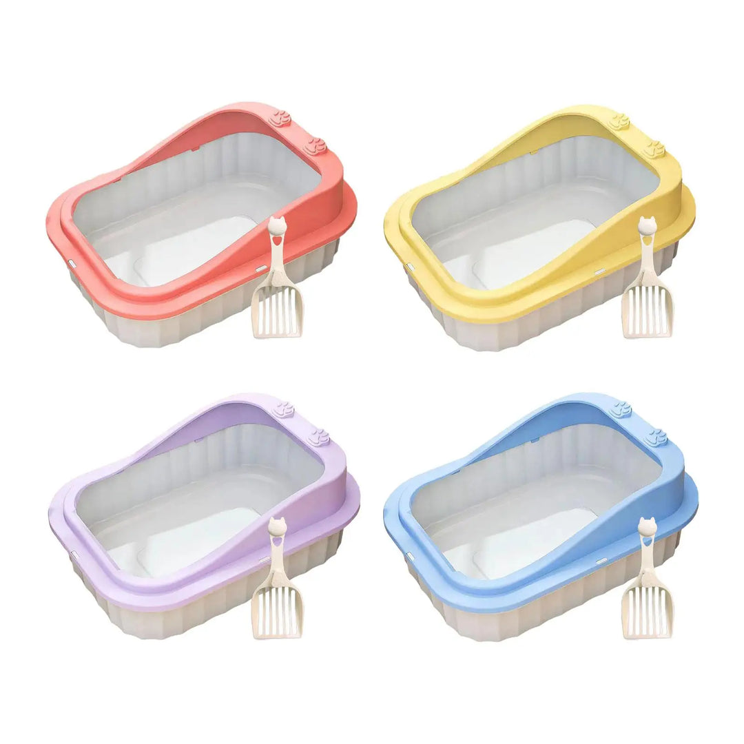 Cat Litter Box for Indoor Cats Cat Bedpan Cat Litter Toilet Easy to Clean Kitten Potty Toilet for Small Medium Large Cats