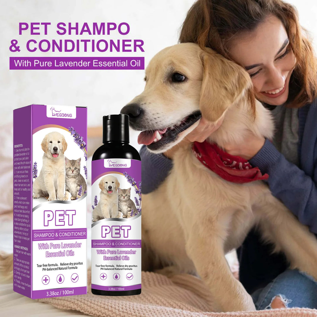 Pet Shampoo Flea Killer Hair Softening Relieve Itching PH Balanced Cleaning Natural Moisturizing Dog Shampoo For Sensitive Skin