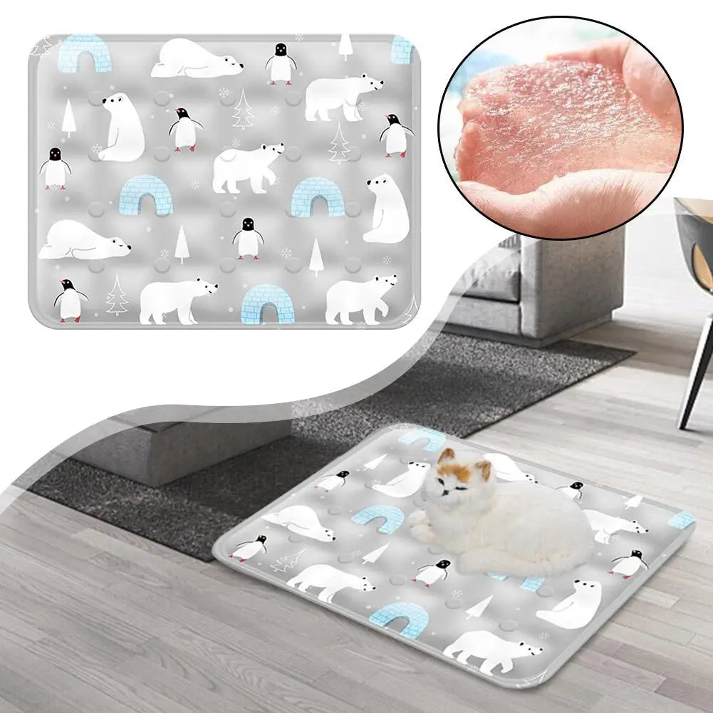 Dog Mat Cooling Summer Pad Mat For Dogs Cat Blanket Breathable Washable Soft Ice Gel Pet Cushion Cat Cool Cushion Pet Ice N C9W6