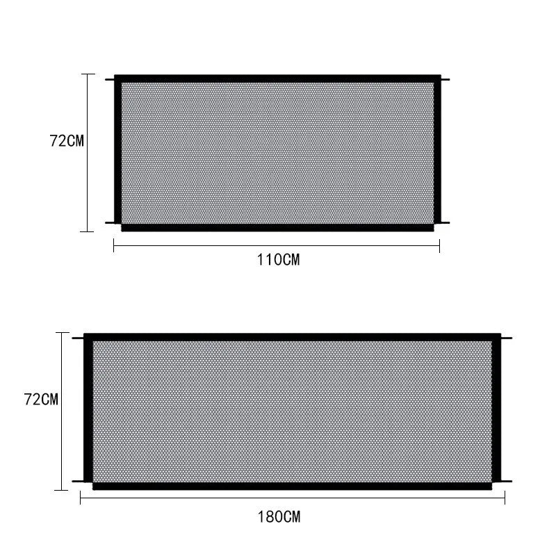 Pet Dog Barrier Fences With 4Pcs Hook Pet Isolated Network Stairs Gate New Folding Breathable Mesh Playpen For Dog Safety Fence