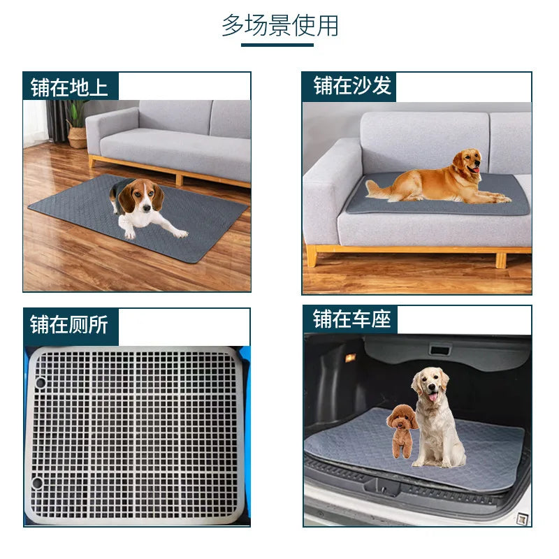 Absorbent Washable Dog Pee Pad Reusable Dogs Urine Mat Waterproof Puppy Training Diaper Mat for Car Seat Floor Sofa Pet Supplies