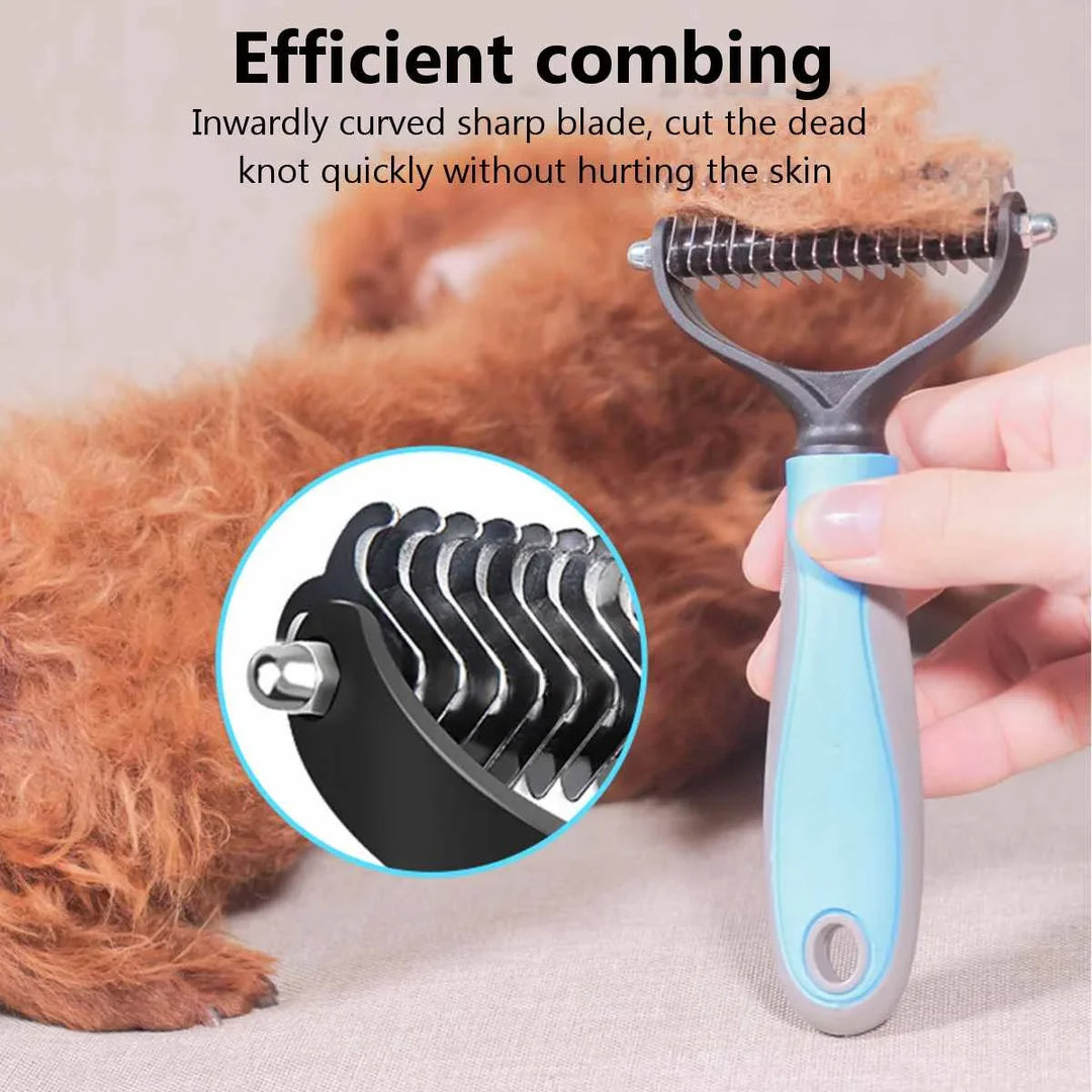 Pet Grooming Brush 11/16 teeth Double Sided Shedding and Dematting Undercoat Rake Comb for Dogs and Cats Pet Grooming Tool