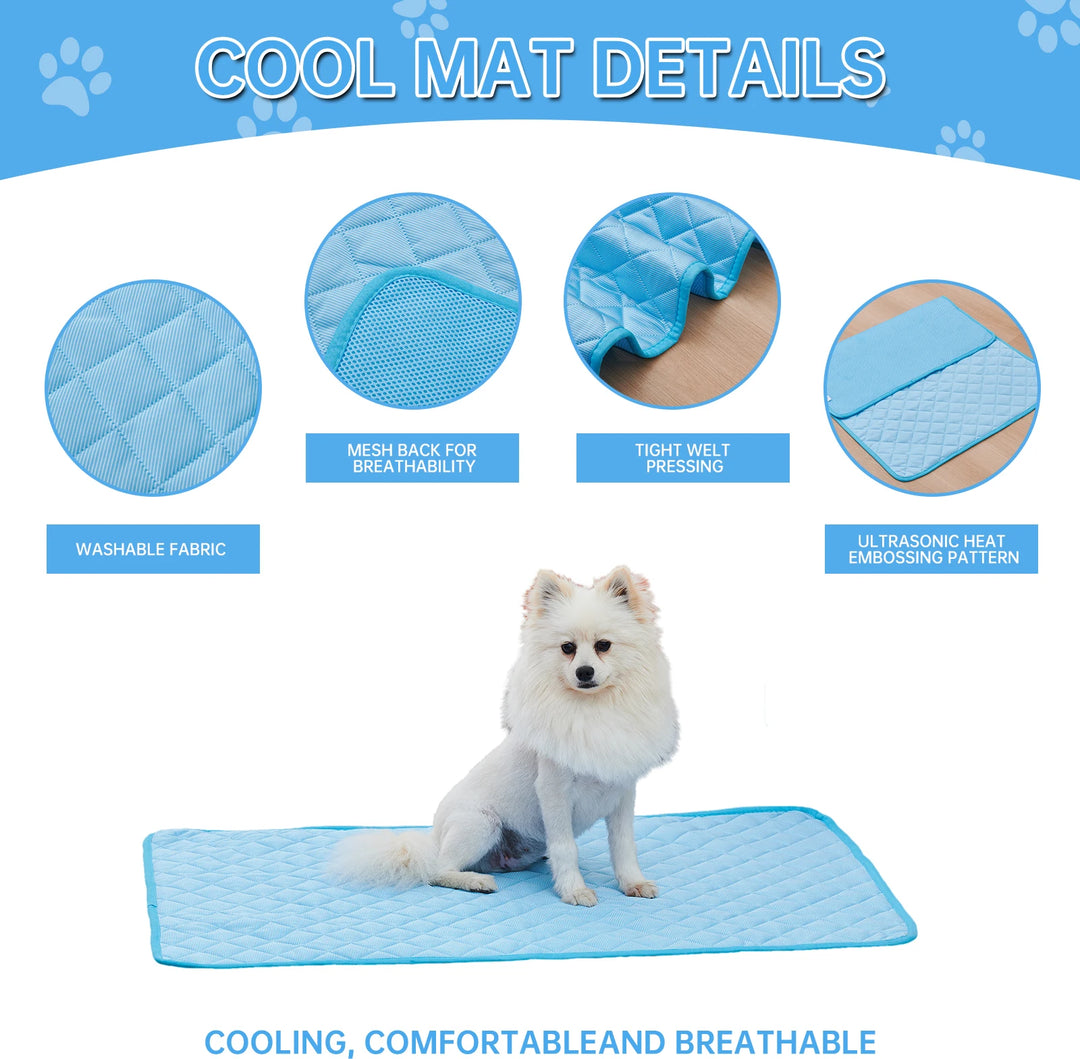 Dog Mat Cooling Summer Pet Mats for Medium Large Dog Pad Sofa Breathable Dogs Bed Cat Blanket Washable Cool Dogs Ice Mat