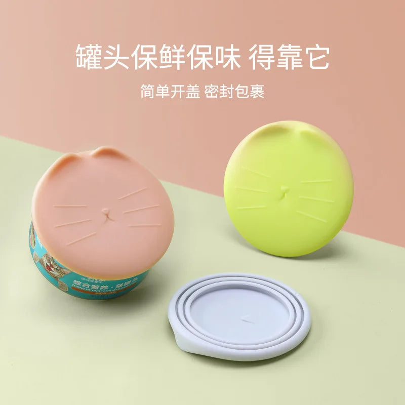 Silicone Canned Lid Sealed Feeders Food Can Lid For Puppy Dog Cat Storage Top Cap Reusable Cover Lid Health Pet Daily Supplies