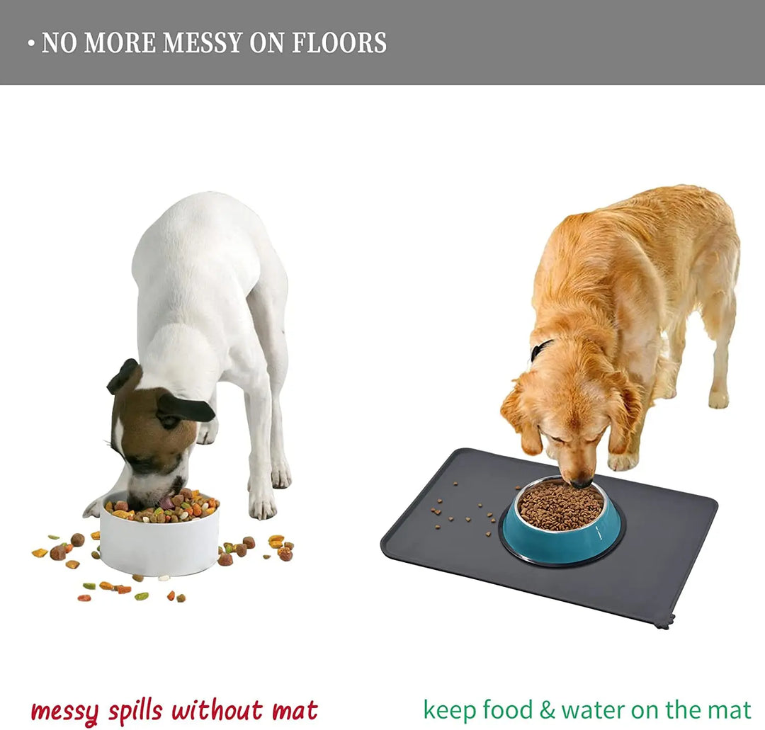 Silicone Waterproof Dog Food Mat, Cat Bowl Mat, Non-Stick Food Pad, Puppy Feeder Tray, Water Placemat