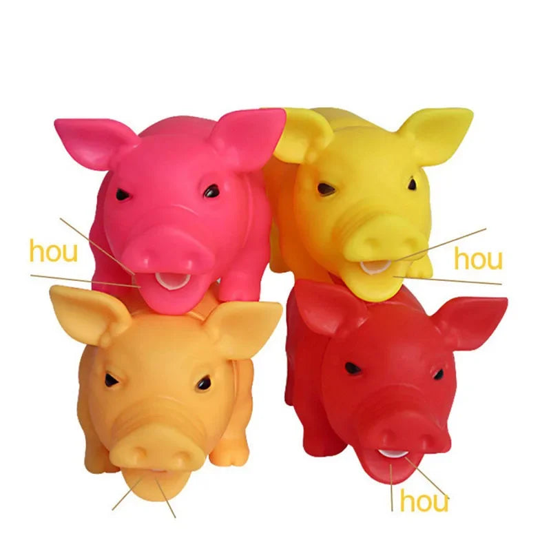 Pig Grunt Squeak Dog Toys Cat Chewing Toy Cute Rubber Pet Dog Puppy Playing Pig Toy Squeaker Squeaky With Sound Large Size