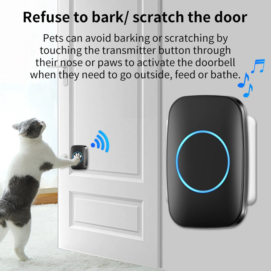 Wireless Dog Door Bell with 60 Melodies IP44 Waterproof Multipurpose Dog Bell for Communication Go Outside Pet Potty Training