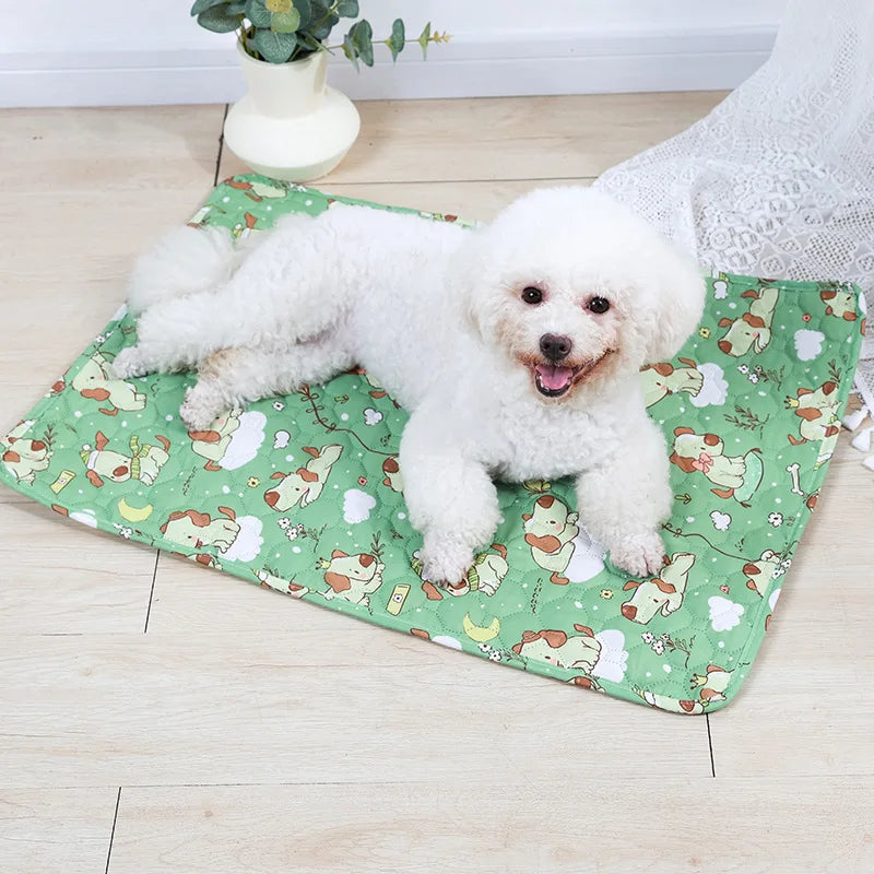 Print Washable Pet Dog Pee Pad Reusable Absorbent Diaper Mat Dogs Training Pad Pets Bed Urine Mat for Pet Car Seat Protect Cover