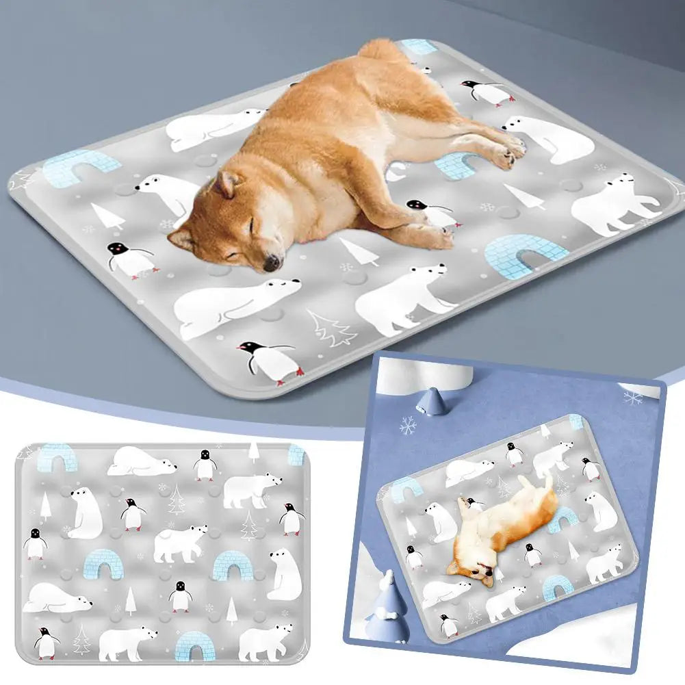 Dog Mat Cooling Summer Pad Mat For Dogs Cat Blanket Breathable Washable Soft Ice Gel Pet Cushion Cat Cool Cushion Pet Ice N C9W6