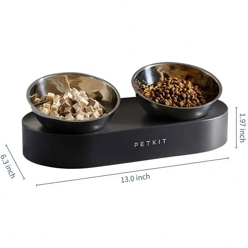 Petkit Fresh Nano Cat Bowl Prevent Kitty Spinal Fatigue Adjustable Height Stainless Steel Material Pet Food & Water Double Bowls