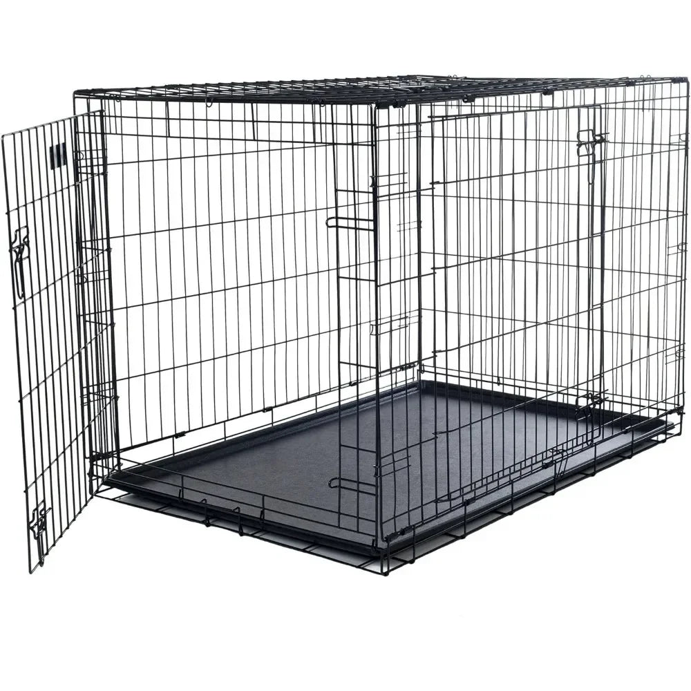 Foldable Dog Crate Cage for Dogs X-Large 2 Door Pet Kennel Dog House