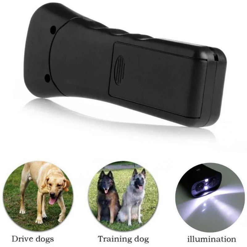 3 in 1 Dog Repeller Anti Barking Device Dog Training Anti-Barking Device with Flash Light Outdoor Pets Dogs Repellent Training