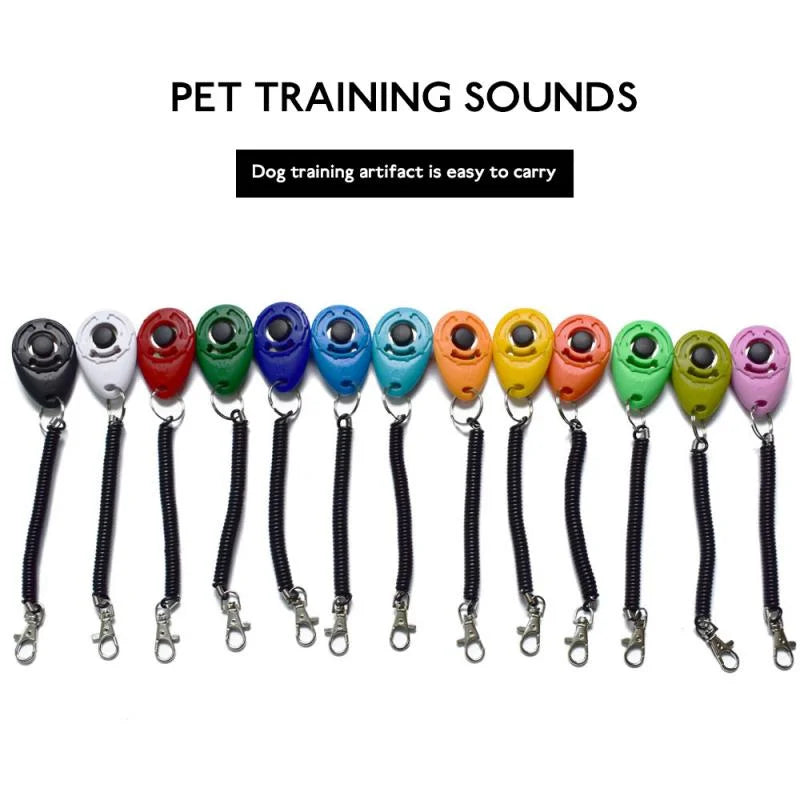 10pcs Pet Cat Dog Training Clicker Plastic Dogs Click Trainer Aid Too Adjustable Wrist Strap Sound Key Chain Dog Whistle