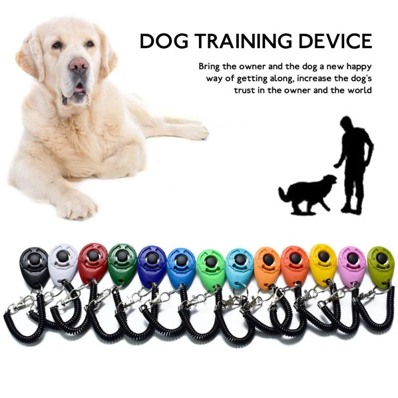 10pcs Pet Cat Dog Training Clicker Plastic Dogs Click Trainer Aid Too Adjustable Wrist Strap Sound Key Chain Dog Whistle