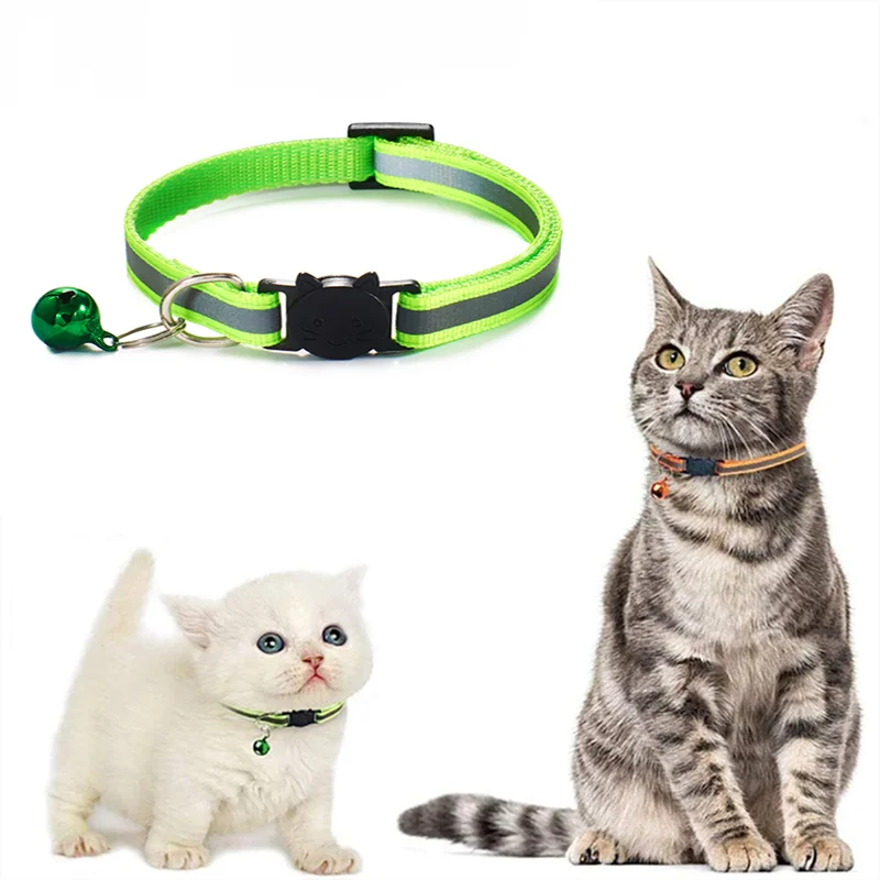 Cat Collar Personalized Nylon Dog Collar Night Safety Adjustable Reflective Dog Leash Pet Necklace For Puppy And Cat Accessories