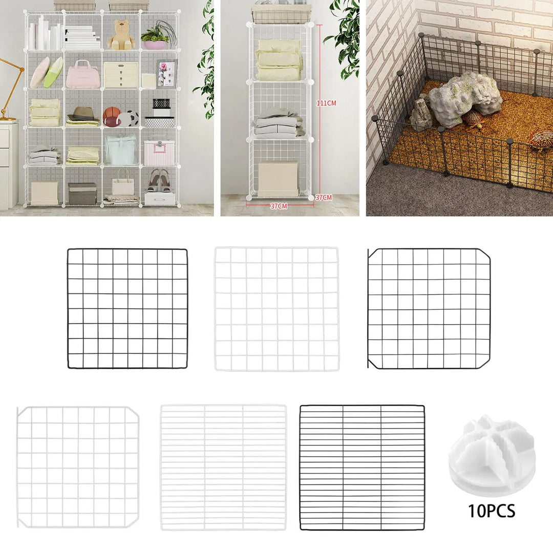 Pet Playpen Panel Cage Iron Expandable Puppy Fence Rabbit Yard indoor