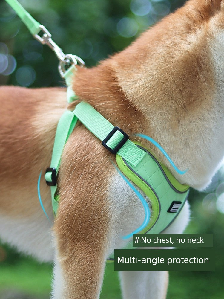 Dog Hand Holding Rope Vest Leather Chest Strap Small and Medium-Sized Dogs Dog Leash Dog Leash Waterproof Stain-Resistant Shiba Inu Chest and Back Dog Leash