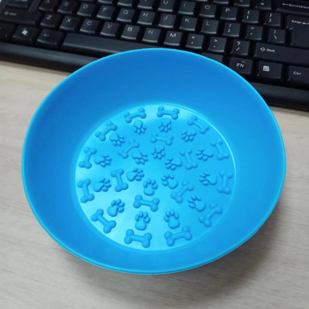 Pet supplies dog cat feeding bowl tableware anti tipping suction cup sticker slow food basin massage licking plate silicone bowl