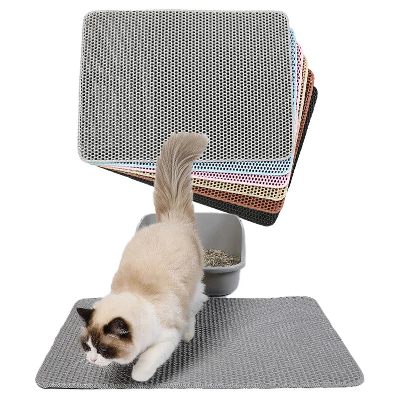 Cat Litter Mat Double Layer Waterproof Non-slip Cat Toilet Pad Washable Bed Mat Pet Mat Nonslip Sand Mat Cat Clean Accessories