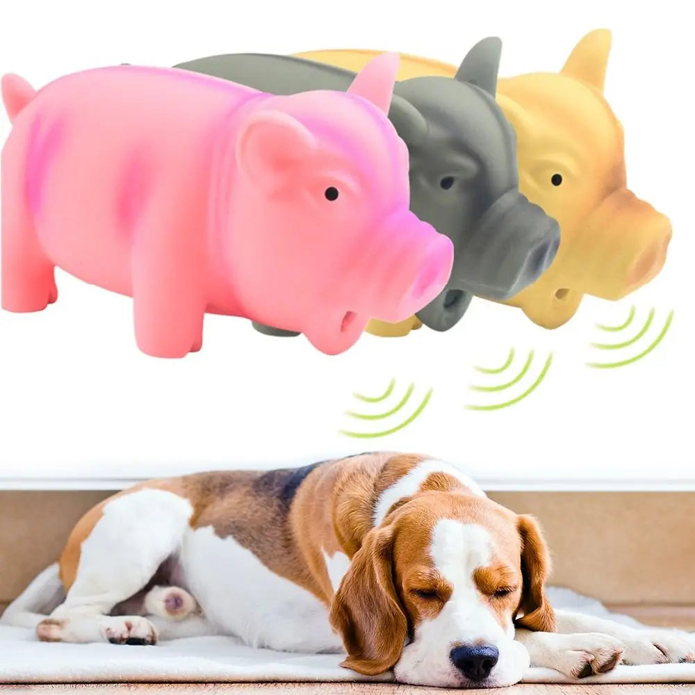 1PC Cute Rubber Sound Pig Grunting Squeak Latex Pet Chew Toys for Dog Squeaker Chew Training Puppy Supplies Pet Products