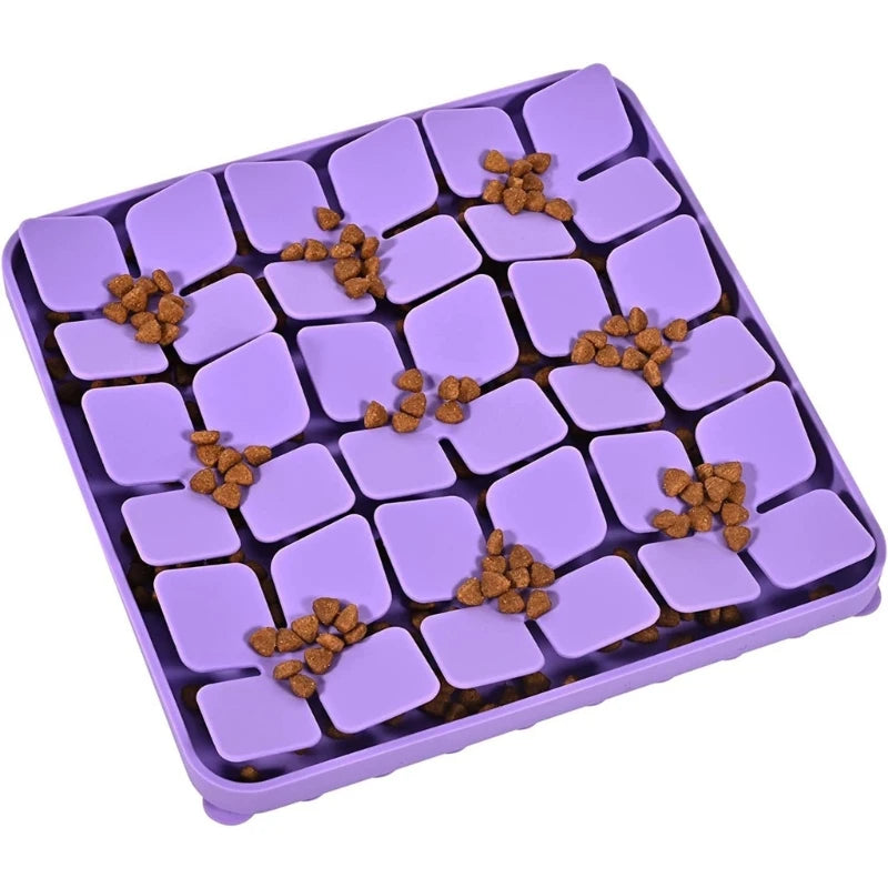 Pet Dog Snuffle Pad Silicone Slow Feeding Treat Pad Foraging Skill Slow Feeder No-Slip Puzzle Mat for Boredom Cats Dog