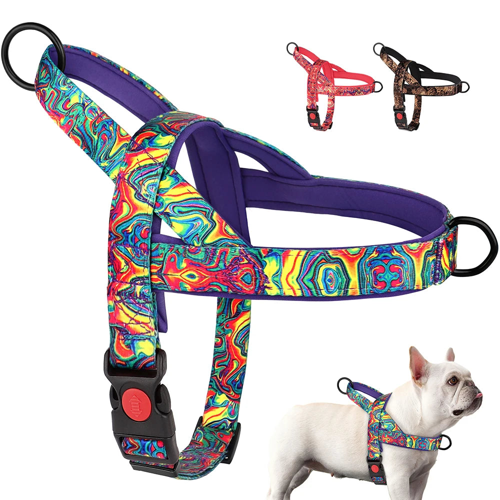 No Pull Nylon Dog Harness Adjustable Pet Walking Training Harness Vest For Medium Large Dogs Pitbull German Shepherd Bulldog