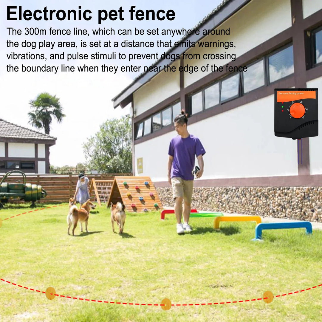 Pet Electric Fence System USB Rechargeable IP45 Waterproof Adjustable Electronic Fencing Dog Training Collar Pet Accessories