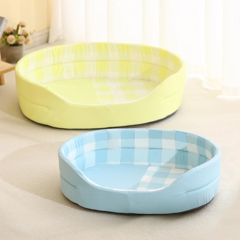 Dog Bed Kennel Removable Washable Cooling Dog Pads Small and Medium Dogs Oval Pet Kennel Pads Four Seasons General Corgi Teddy