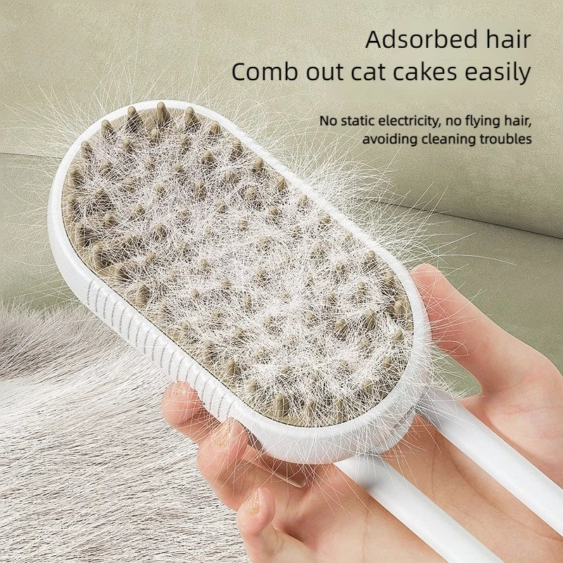 Pet Steam Brush Cat Dog Cleaning Steamy Spray Massage Beauty Comb 3 In 1 Hair Removal Grooming Supplies Pets Accessories