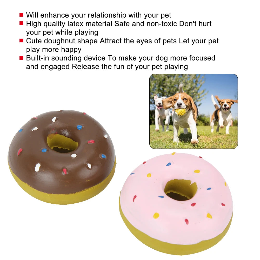 2PCS Donut Dog Chew Toy Sound Toys Simulation Donuts Grinding Cleaning Tooth Relief Dog Toys Игрушки Для Собак Mascotas Perro