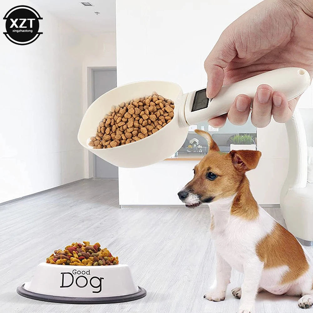 1PCS 800g/01g Pet Food Spoon Scale Electronic Measuring Tool 250ml for cat Dog Feeding Bowl Digital Precise Detachable Scooper