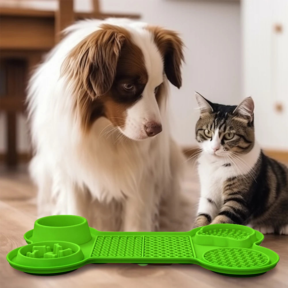 Dog Feeding Bowl Slow Food Mat Silicone Licking Mat For Dogs Cats Food Bowl With Suction Cup Pet Feede Dog Accessory Supplies