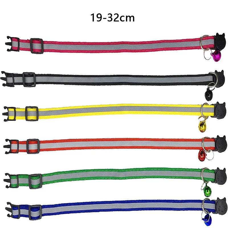 Cat Collar Personalized Nylon Dog Collar Night Safety Adjustable Reflective Dog Leash Pet Necklace For Puppy And Cat Accessories