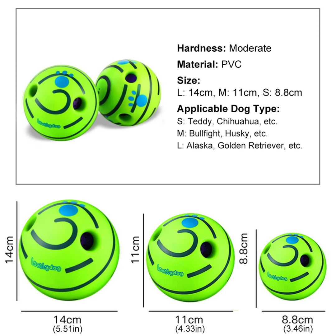 Ball Interactive Dog Toy Fun Giggle Sounds Ball Puppy Chew Toy Wobble Wag Giggle BallDog Play Ball Training Sport Pet Toys