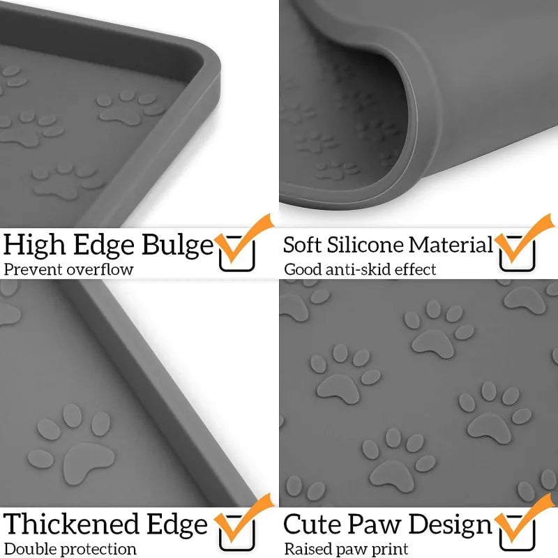 Silicone Pet Placemat Waterproof Non-Slip Dog Cat Drinking Feeding Mat Pet Bowl Pad Prevent Food and Water Overflow Feeder Mats