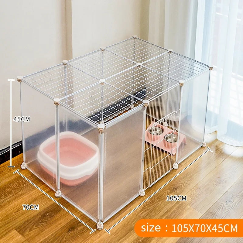 Portable Pet Playpen DIY Small Animals Metal Wire Crate Kennel Pet Fence Safe Guard Cats Door Playpen Cage Products Pen Exercise