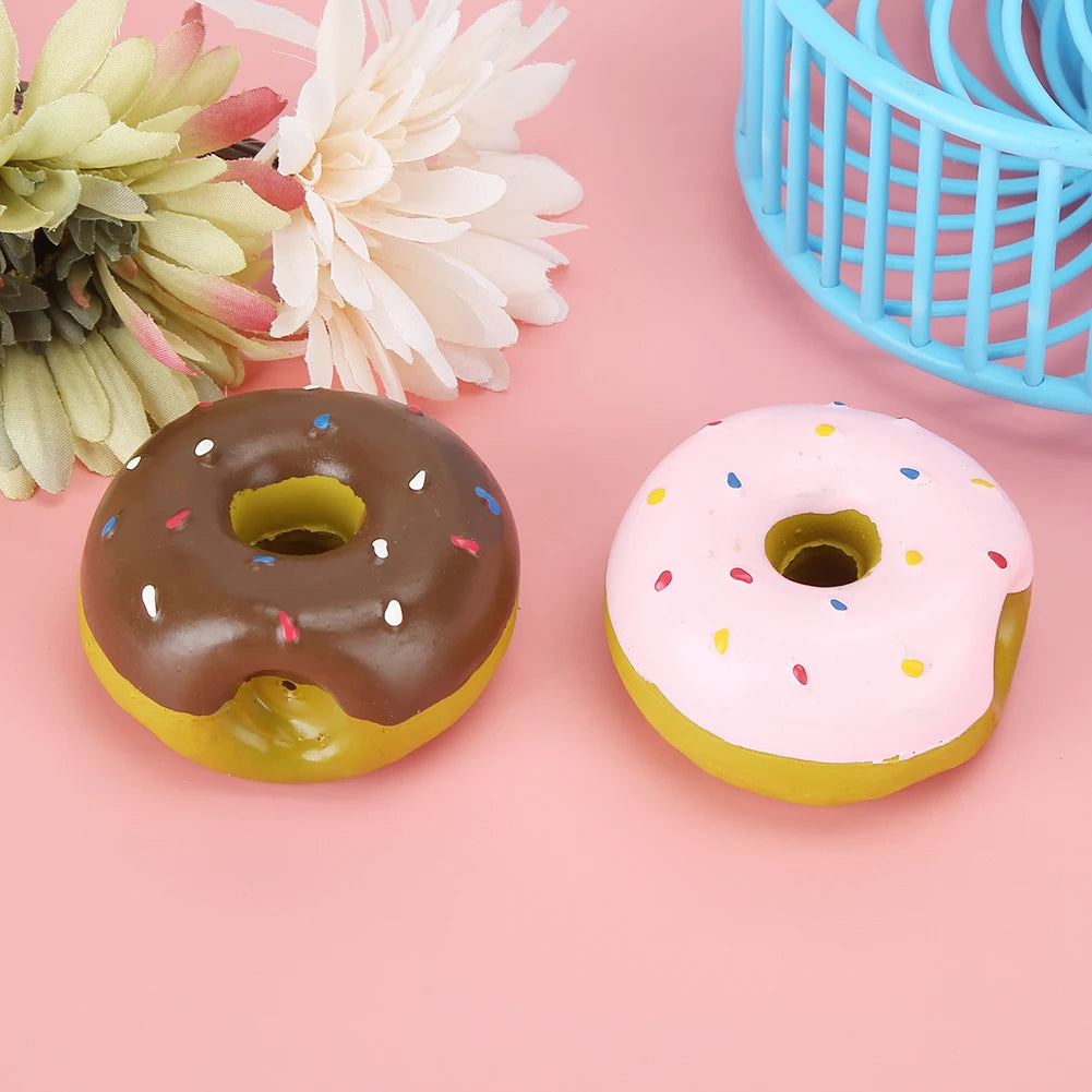 2PCS Donut Dog Chew Toy Sound Toys Simulation Donuts Grinding Cleaning Tooth Relief Dog Toys Игрушки Для Собак Mascotas Perro