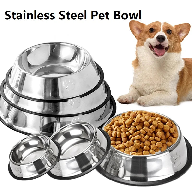 Stainless Steel Dog Bowl Anti-Gulping Slow Feeder Safe Washable Pet Food Water Bowl Small Medium Large Dog Slow Eating