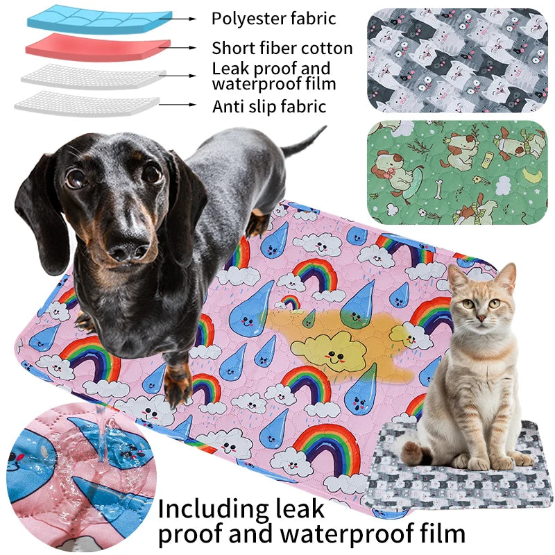 Pet Pee Pad Blanket  Reusable Highly Absorbent Diaper Washable Puppy Training Pad Dog  Bed Urine Mat for Pet Car Seat Cover