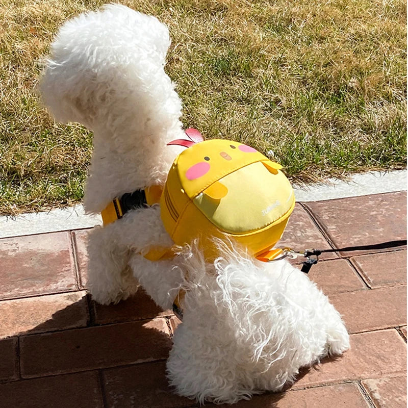 Outdoor Pet Walking Supplies No Pull Dog Harness with Snack Bag for Small Dogs Cats Yorkshire Bichon Puppy Self Backpack